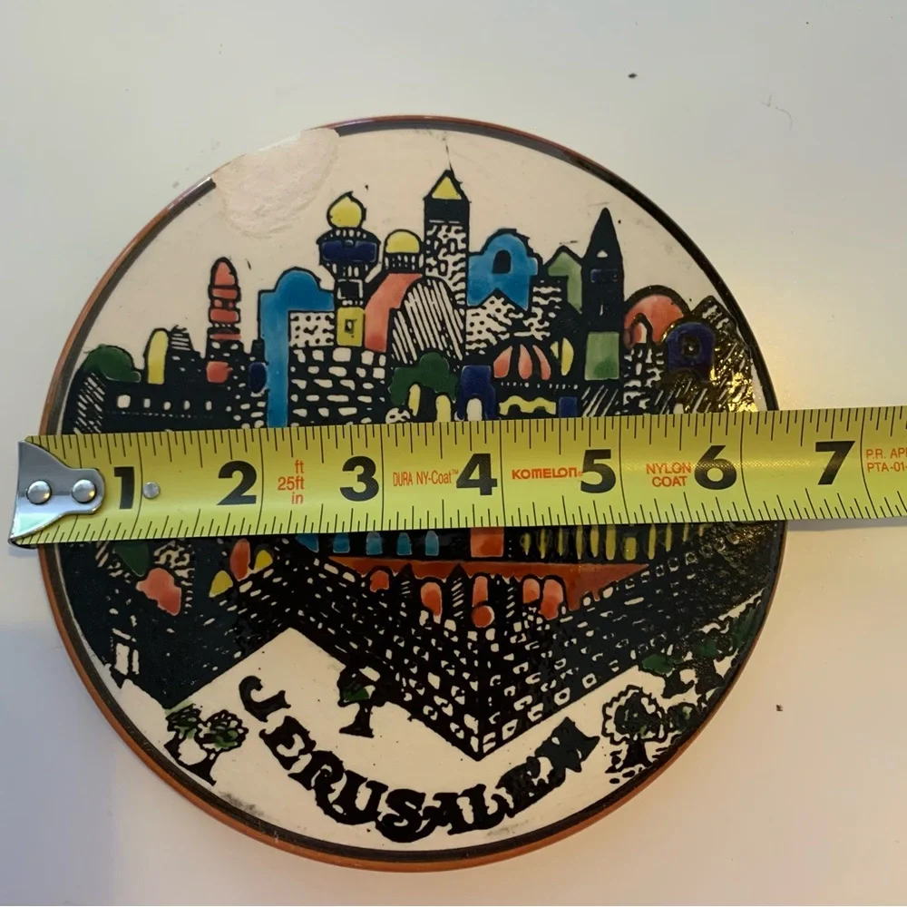 🕌🌍 Colorful Jerusalem Souvenir Plate – Bring the Holy City to Your Home! 🌍🕌